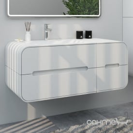 Тумба з раковиною підвісна Marsan Pirret 1600 біла матова