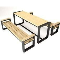 Обідній стіл з 2 крамницями в стилі LOFT (Garden Table - 12)