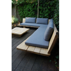 Садовая лаунж лавочка в стиле LOFT (Street Bench - 34)