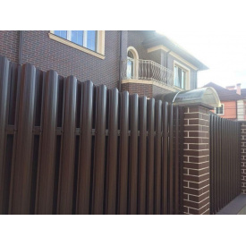 Штакетник двухсторонний 0,45 мм глянец коричневый (RAL 8017) (Словакия)