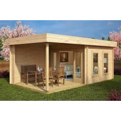 Альтанка дерев'яна з профільованого бруса з закритою кімнатою 6х3 Михайлівка