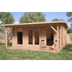 Альтанка дерев'яна з профільованого бруса з закритою кімнатою 5х5 Шепетівка