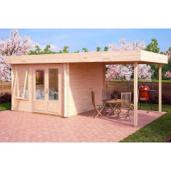 Альтанка дерев'яна з профільованого бруса з закритою кімнатою 3х3 Чугуїв