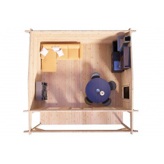 Альтанка дерев'яна з профільованого бруса з закритою кімнатою 5х5 Шепетівка