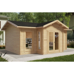 Альтанка дерев'яна з профільованого бруса з закритою кімнатою 4х6 Черкаси