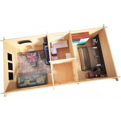 Альтанка дерев'яна з профільованого бруса з закритою кімнатою 9х4 Умань