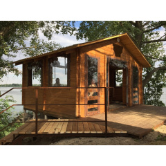 Беседка деревянная из профилированного бруса 12 м2 Log Cabin 000 Киев
