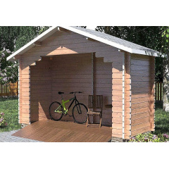 Дерев'яний навіс з профільованого міні бруса 4,0x1,6 від виробника Доманівка