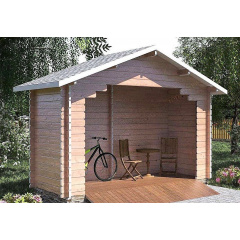 Дерев'яний навіс з профільованого міні бруса 4,0x1,6 від виробника Доманівка