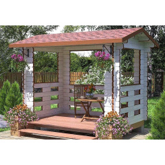 Альтанка 3х2 дерев'яна з профільованого бруса відкрита Ізюм
