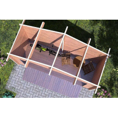 Дерев'яний навіс з профільованого міні бруса 4,0x1,6 від виробника Доманівка