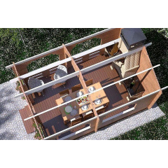 Альтанка дерев'яна з профільованого бруса 3,5x5 Долина