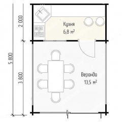 Альтанка дерев'яна з профільованого бруса 4x5,8 Шостка