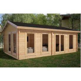 Беседка деревянная из профилированного бруса с закрытой комнатой 7х4