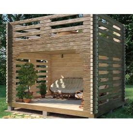 Беседка деревянная из профилированного бруса 4,27x4,27