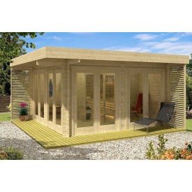 Беседка деревянная из профилированного бруса 4,8х4,8