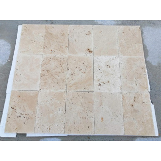 Плитка из травертина Cross Cut Unfilled&Brushed Standart 20,3х40,6 см