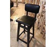 Барный стул со спинкой 80x30x30 см бук с кожзамом