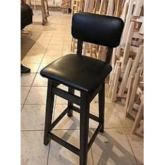 Барний стілець зі спинкою 80x30x30 см бук з кожзамом Чернігів