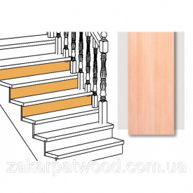 Подступень цельная бук 1000х200х20 мм