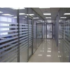 Офисные перегородки c дверью из алюминия и пленкой на стекле Новояворовск