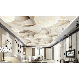 Поклейка фотообоев на потолок