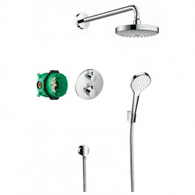 HANSGROHE ShowerSet Croma Select S/Ecostat S Душевой набор верхний ручной душ ibox термостат 27295000