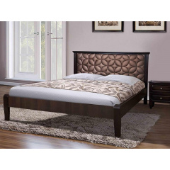 Двоспальне ліжко Рубін з масиву клена з м'яким узголів'ям 1600x2000 Хмельницький