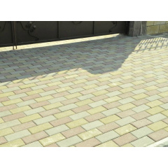 Тротуарная плитка Вавилон 5, 5 см оливковая на сером цементе Чернигов