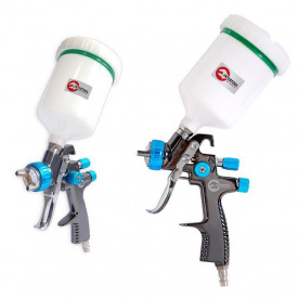 Краскопульт пневматический INTERTOOL PT-0134 LVLP BLUE профессиональный верхний пластиковый бачок