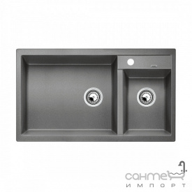 Гранітна плита, мийка на півтори чаші Blanco Metra 9 Silgranit 513269 ліва, білий