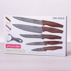 Набор ножей с овощечисткой 6 шт Kamille Киев