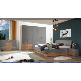 Спальня Линц 5Д серый шифер + дуб вотан Миро-Марк