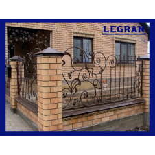 Забор металлический кованый фигурный открытый асимметрический Legran