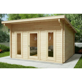 Беседка деревянная из профилированного бруса с закрытой комнатой 4х4 Черкассы