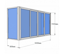 Балкон Г-образный Prime Plast 2850х1450х850 мм