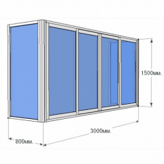 Балкон Г-образный Prime Plast 2850х1450х850 мм Хмельницкий