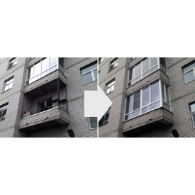 Балкон П - подібний Prime Plast 2850-1450-850 мм