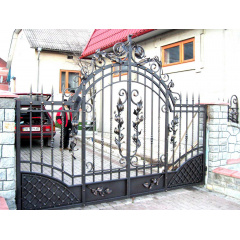 Ворота кованые Киев 3.4 м с узором открытые Legran Лубны