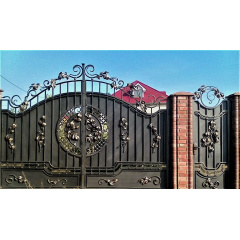 Ворота ковані з листками Б0022зк Legran Белая Церковь