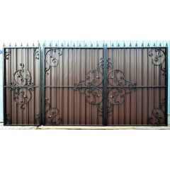 Ворота ковані з профнастилом з хвірткою Б0038пр Legran Ровно