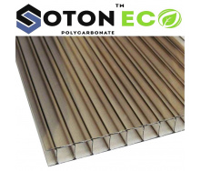 Стільниковий полікарбонат ТМ SOTON ECO 8х2100х6000 мм бронзовий