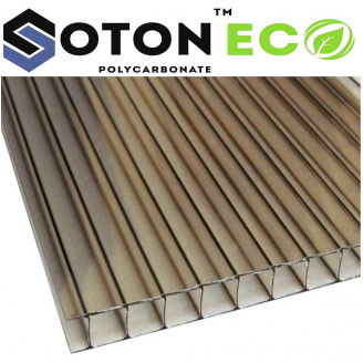 Стільниковий полікарбонат ТМ SOTON ECO 8х2100х6000 мм бронзовий