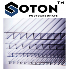 Стільниковий полікарбонат ТМ SOTON 6х2100х6000 мм прозорий Рівне
