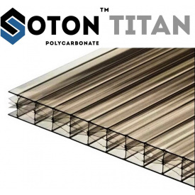 Стільниковий полікарбонат ТМ SOTON TITAN 16х2100х6000 мм бронзовий