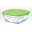 Скляний контейнер-салатник Duralex Lys Carre Frashbox з кришкою квадратний 20х20 см 2000 мл зелений Київ