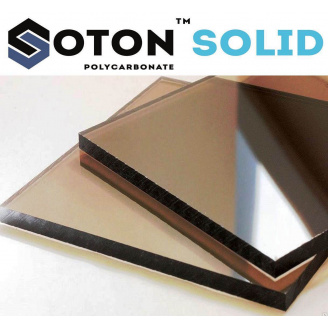 Монолітний полікарбонат ТМ SOTON 4мм 2050х2050мм бронзовий