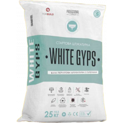 Стартовая штукатурка WHITE GYPS, 25 кг (Турция) Ровно