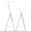 Лестница алюминиевая трехсекционная универсальная 3 х 16 ступеней (профессиональная) Тернопіль