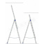 Алюминиевая трехсекционная лестница усиленная 3 х 14 ступеней (полупрофессиональная) Рівне